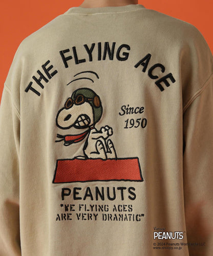 《AVIREX × 《PEANUTS》飛行員頭像印花圓領衛衣 / 圓領衛衣
