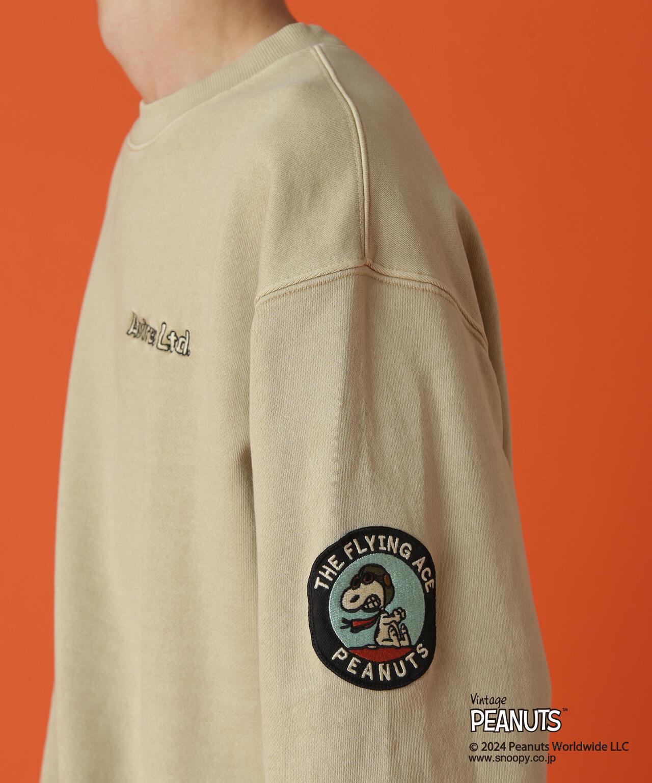 《AVIREX × 《PEANUTS》飛行員頭像印花圓領衛衣 / 圓領衛衣