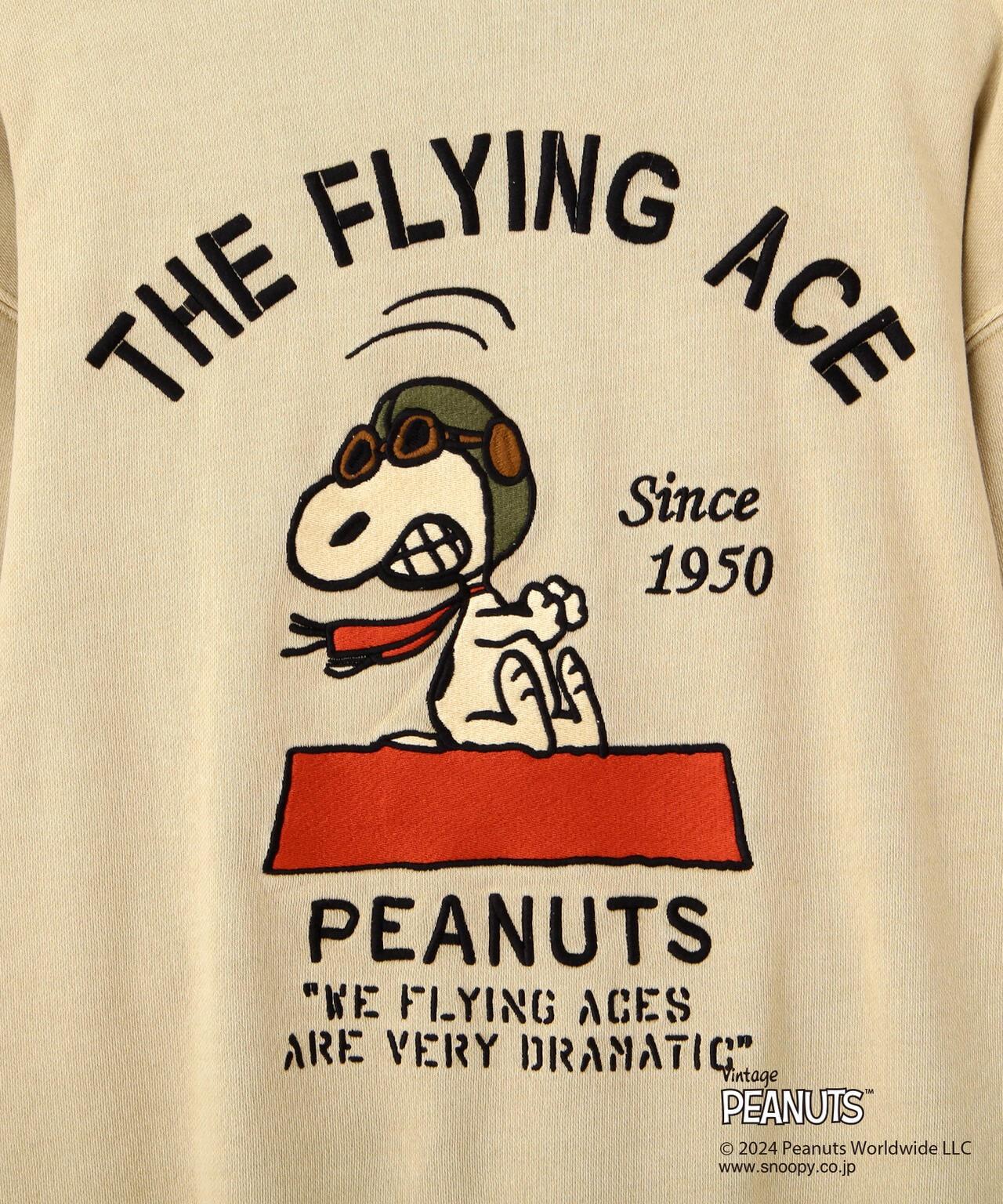《AVIREX × 《PEANUTS》飛行員頭像印花圓領衛衣 / 圓領衛衣