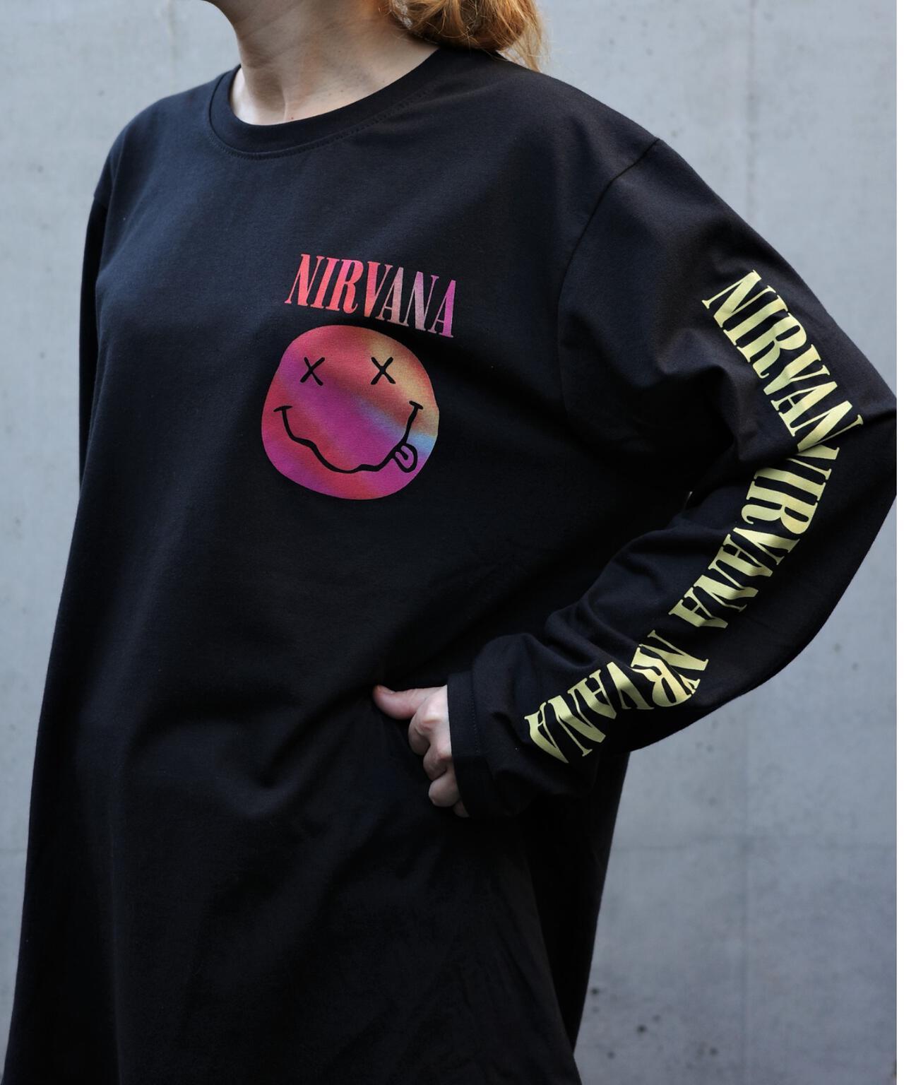 NIRVANA/涅槃 漸變笑臉 長袖T恤 襯衫