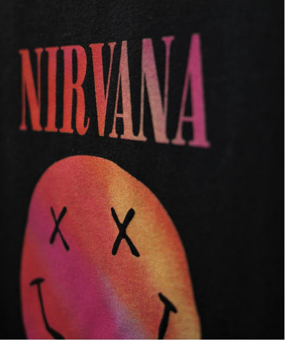 NIRVANA/涅槃 漸變笑臉 長袖T恤 襯衫