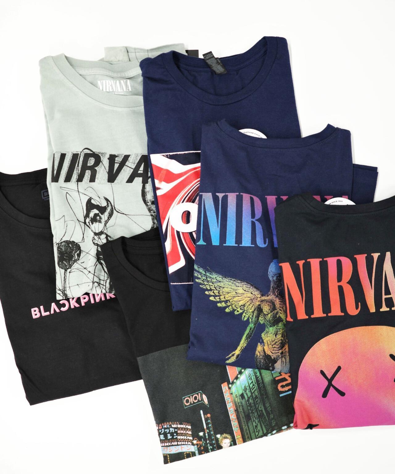 NIRVANA/涅槃 漸變笑臉 長袖T恤 襯衫
