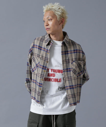 【&DEPOT限定】感謝您/棉法蘭絨格子襯衫