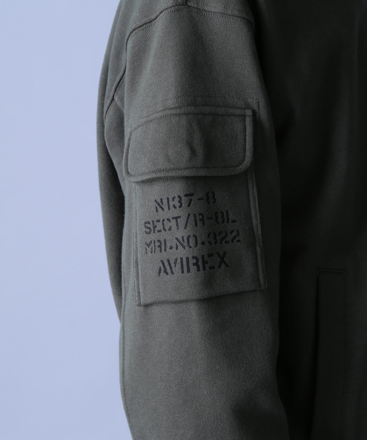 疲勞感立領拉鍊衛衣 / AVIREX / 阿維雷克斯