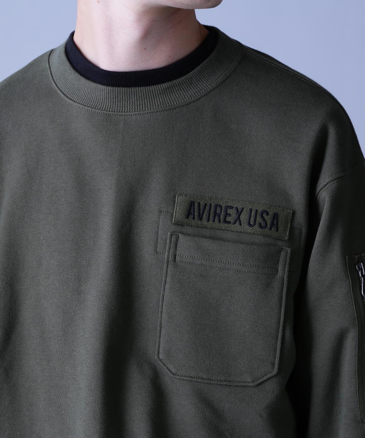 疲勞風圓領衛衣 / AVIREX / 阿維雷克斯
