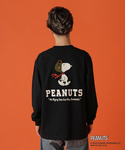 《AVIREX × 《PEANUTS》長袖T恤 "飛行王牌"
