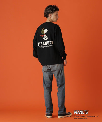 《AVIREX × 《PEANUTS》長袖T恤 "飛行王牌"