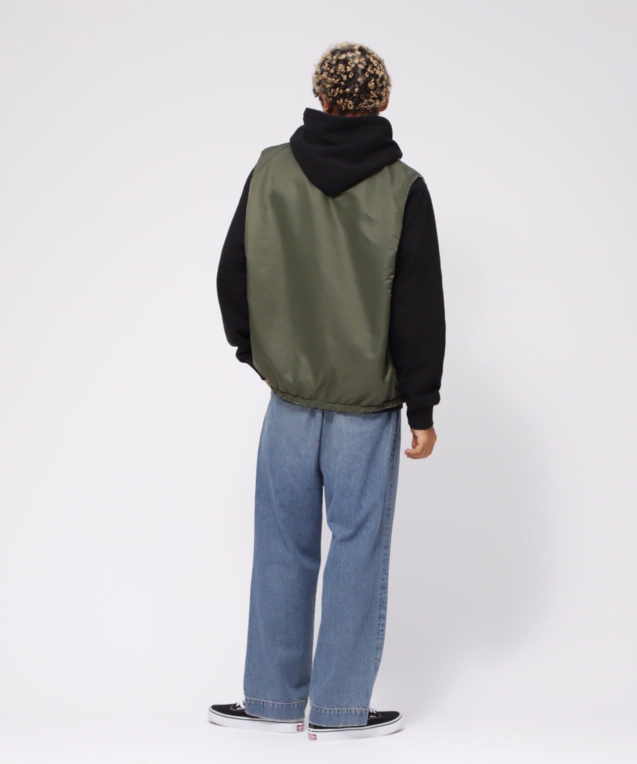 《直營店限定》可逆式迷彩羊毛背心 / 可逆式羊毛