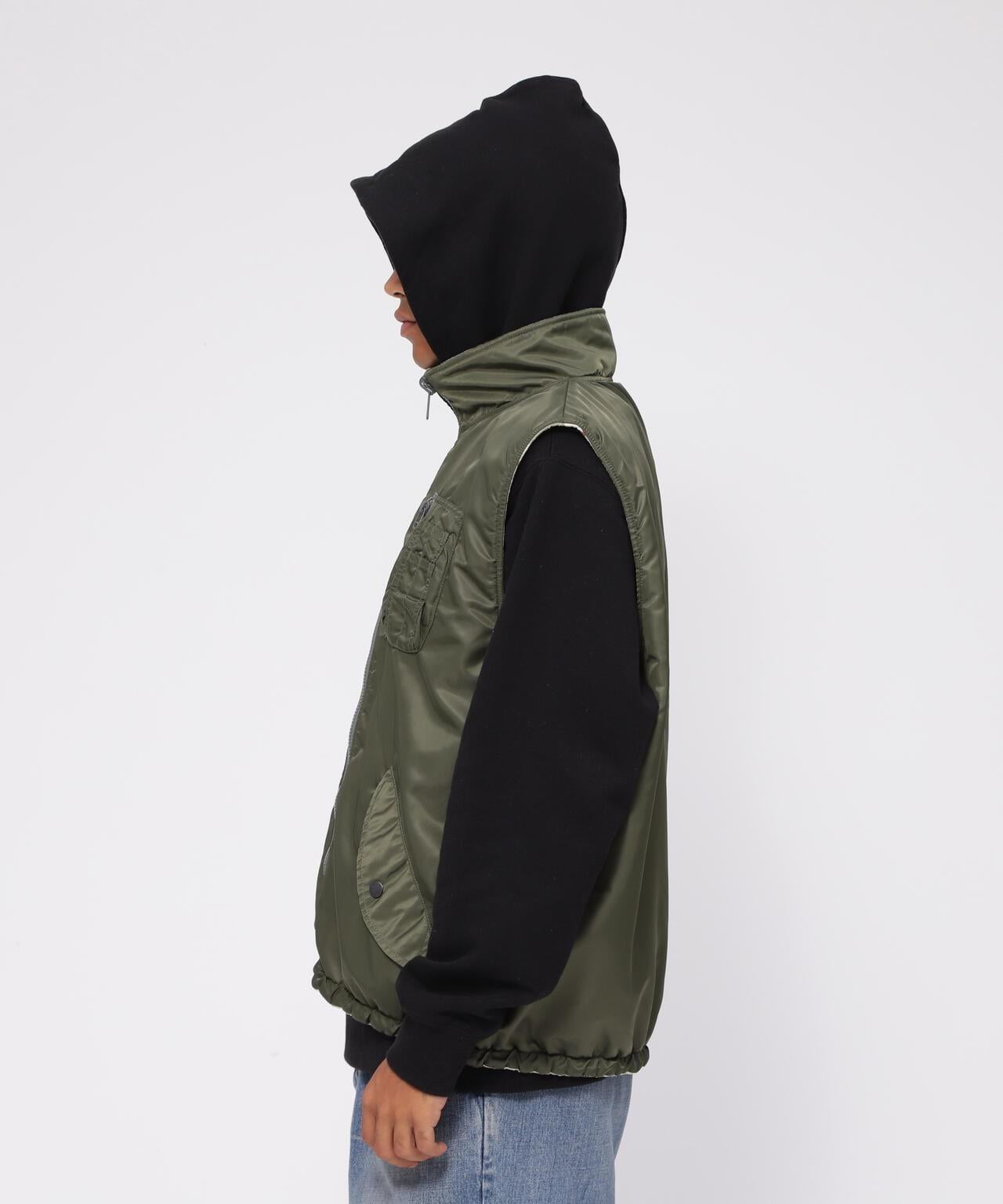 《直營店限定》可逆式迷彩羊毛背心 / 可逆式羊毛