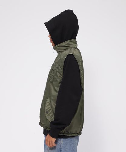 《直營店限定》可逆式迷彩羊毛背心 / 可逆式羊毛