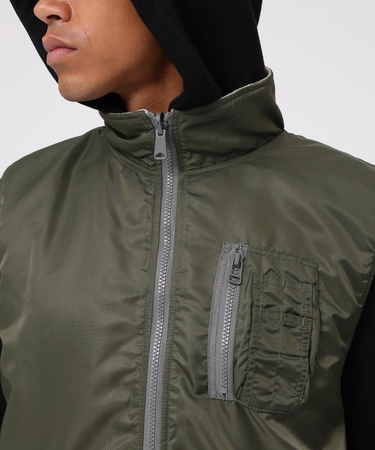 《直營店限定》可逆式迷彩羊毛背心 / 可逆式羊毛