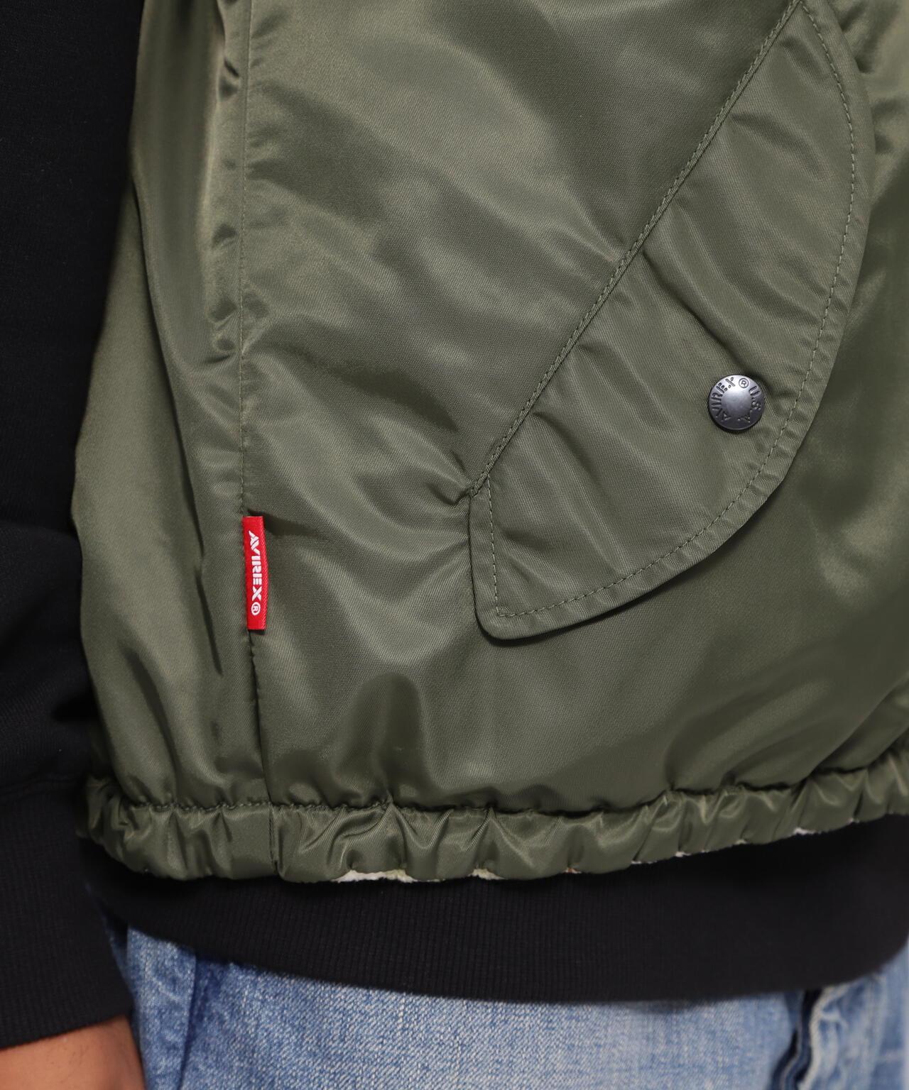 《直營店限定》可逆式迷彩羊毛背心 / 可逆式羊毛