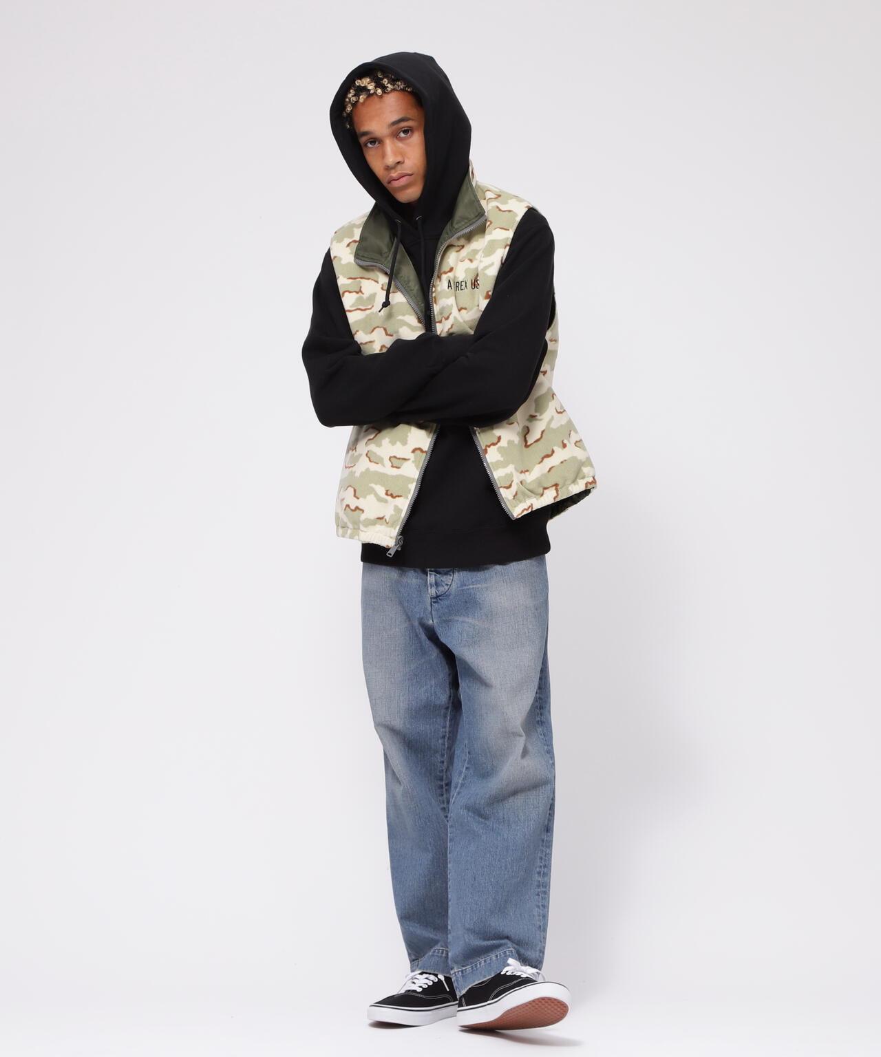 《直營店限定》可逆式迷彩羊毛背心 / 可逆式羊毛