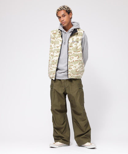 《直營店限定》可逆式迷彩羊毛背心 / 可逆式羊毛