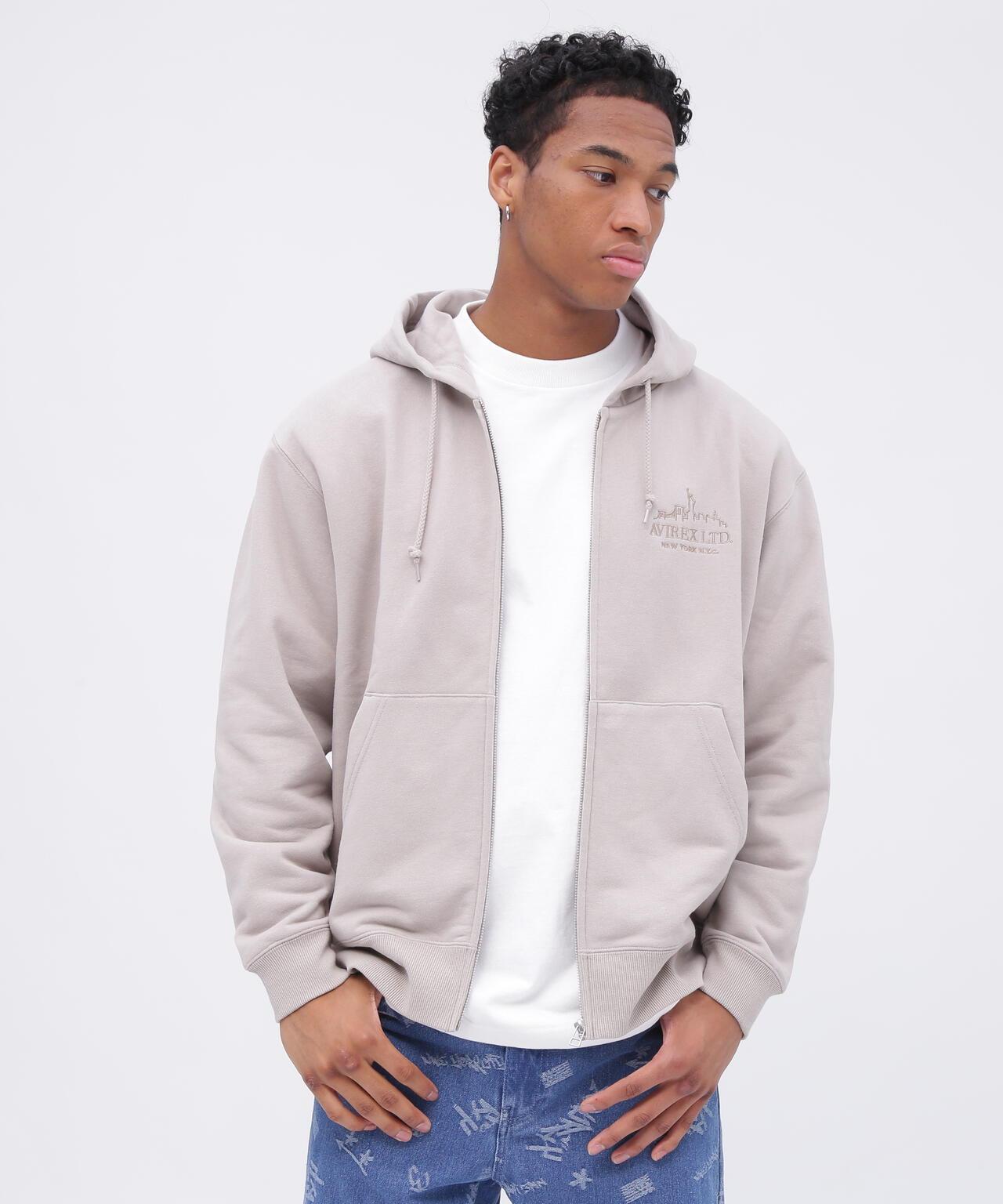 VARSITY LOGO ZIP SWEAT PARKA NYC / 高校隊標拉鍊衛衣連帽外套