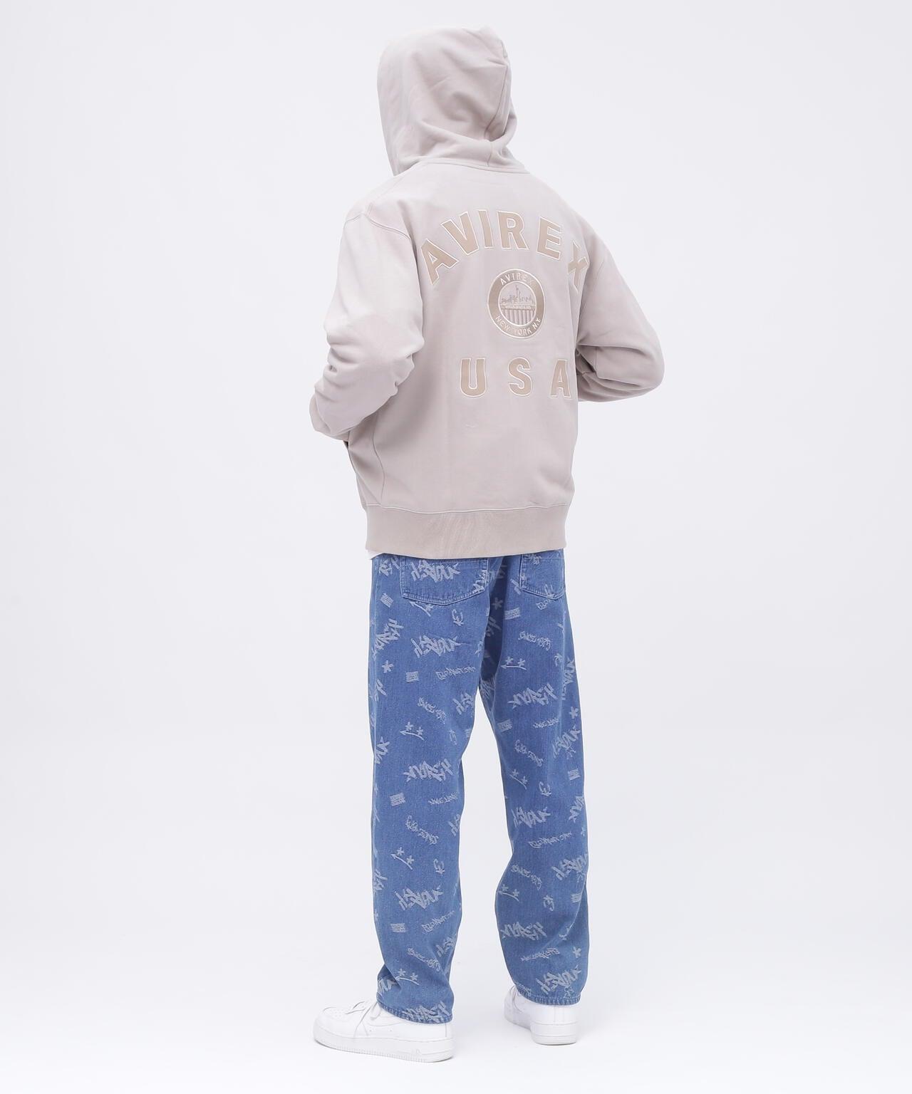VARSITY LOGO ZIP SWEAT PARKA NYC / 高校隊標拉鍊衛衣連帽外套