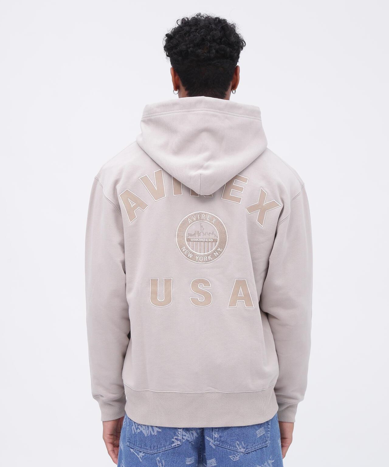 VARSITY LOGO ZIP SWEAT PARKA NYC / 高校隊標拉鍊衛衣連帽外套