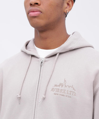 VARSITY LOGO ZIP SWEAT PARKA NYC / 高校隊標拉鍊衛衣連帽外套