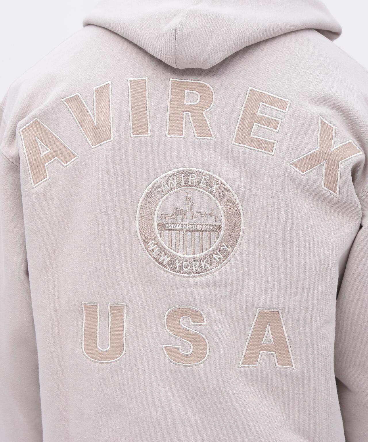 VARSITY LOGO ZIP SWEAT PARKA NYC / 高校隊標拉鍊衛衣連帽外套