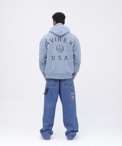 VARSITY LOGO ZIP SWEAT PARKA NYC / 高校隊標拉鍊衛衣連帽外套
