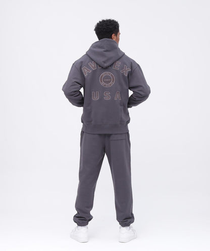 VARSITY LOGO ZIP SWEAT PARKA NYC / 高校隊標拉鍊衛衣連帽外套