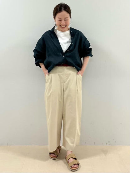 【限定尺碼】涼爽透氣棉麻牛津布長褲