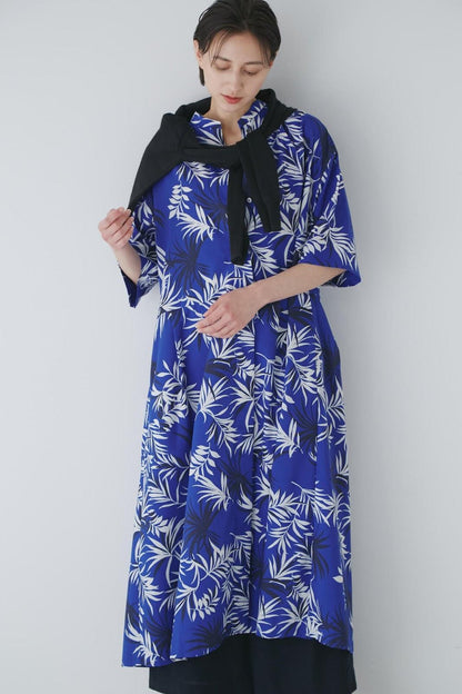 葉子印花連衣裙