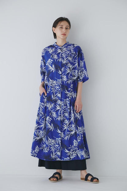 葉子印花連衣裙