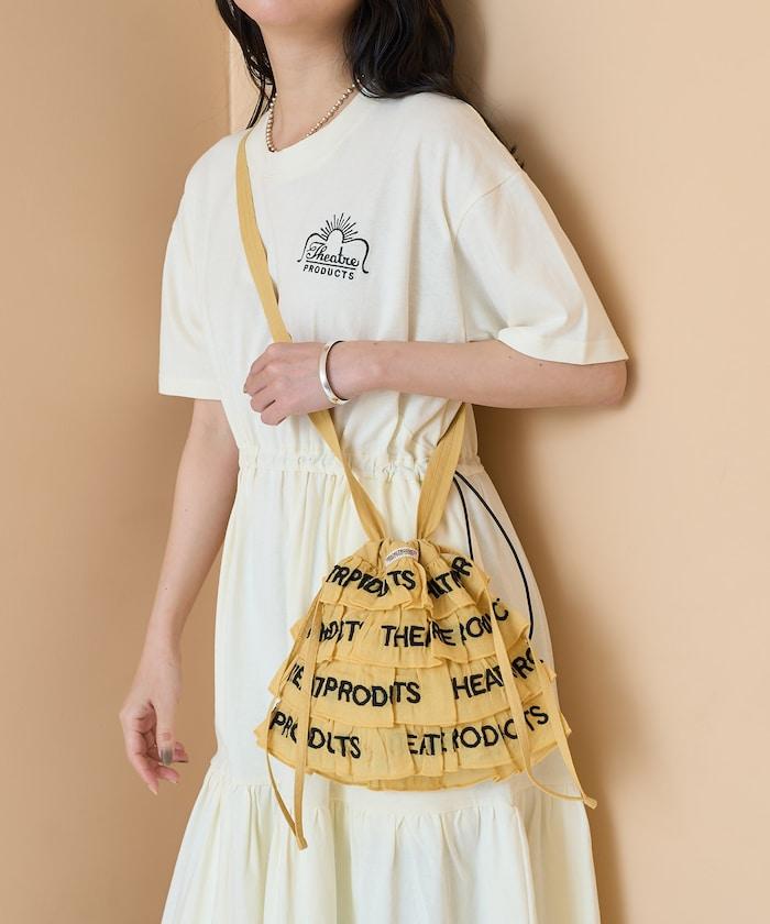 設計 標誌刺繡 褶邊肩揹包
