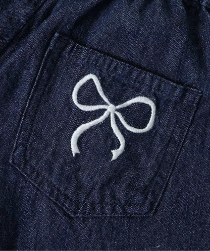 蝴蝶結刺繡短褲