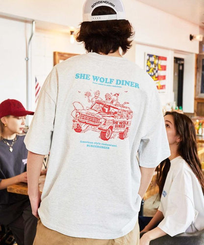 SHE WOLF DINER×FREAK'S STORE/海狼餐廳 聯名 大尺寸 後背印花T恤/CAR