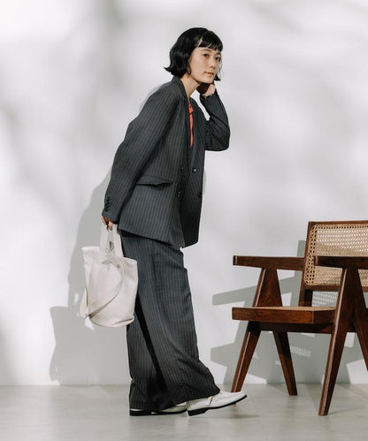 亞麻觸感 褶皺 寬鬆褲