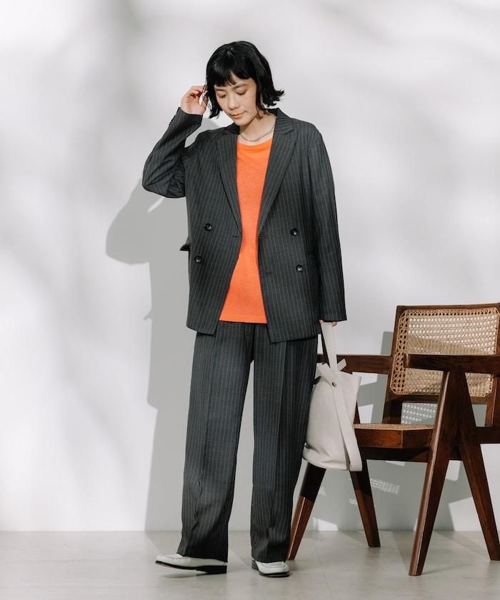 亞麻觸感 褶皺 寬鬆褲