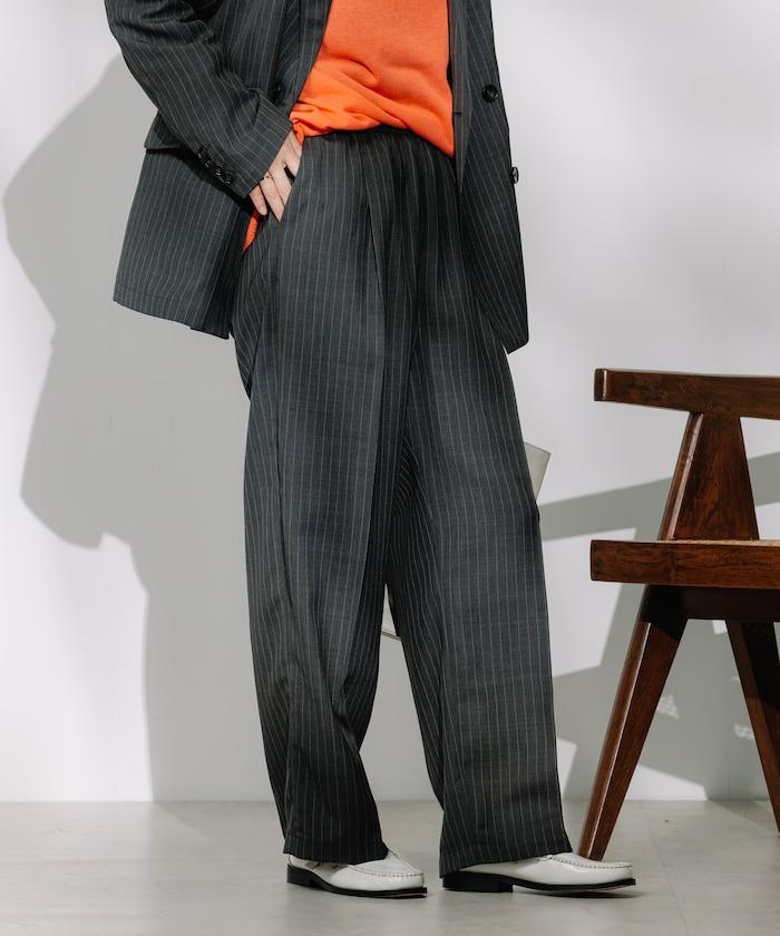 亞麻觸感 褶皺 寬鬆褲