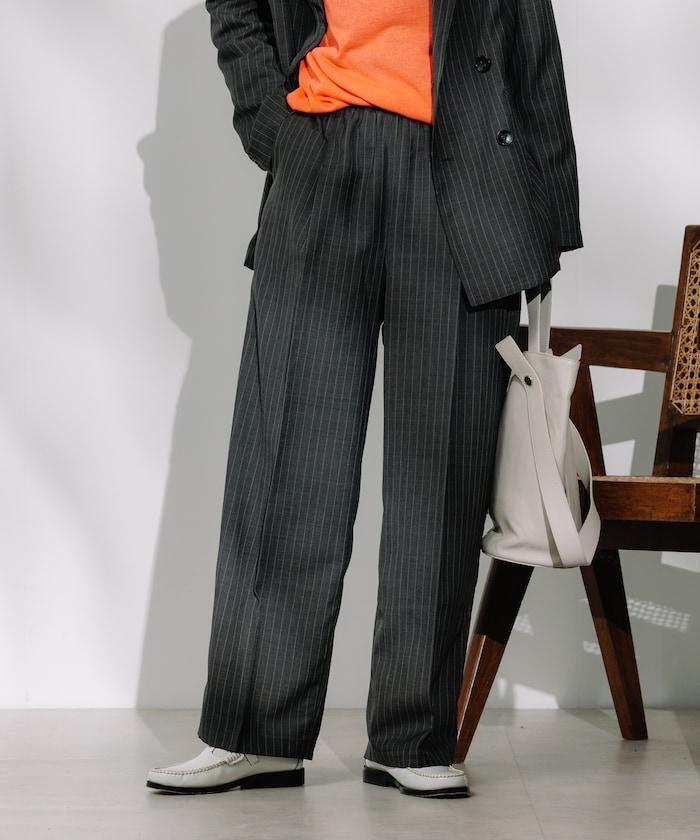 亞麻觸感 褶皺 寬鬆褲