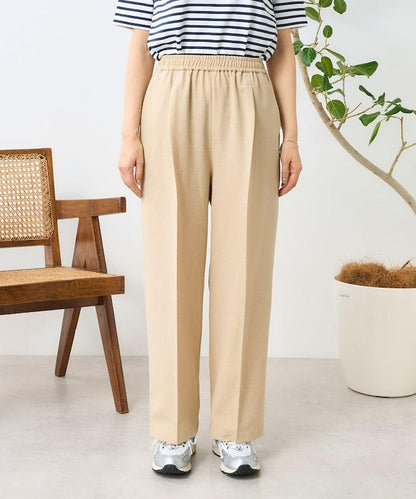亞麻觸感 褶皺 寬鬆褲