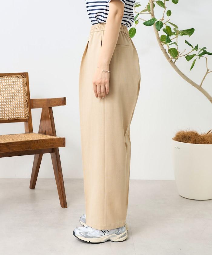 亞麻觸感 褶皺 寬鬆褲