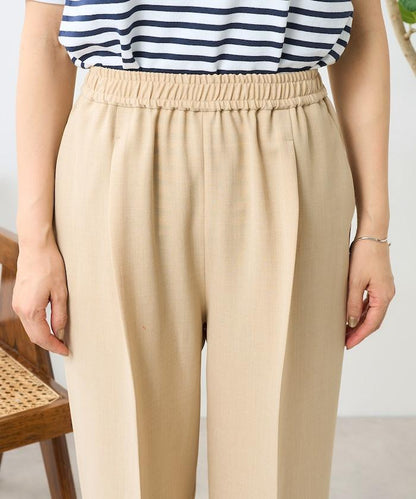 亞麻觸感 褶皺 寬鬆褲