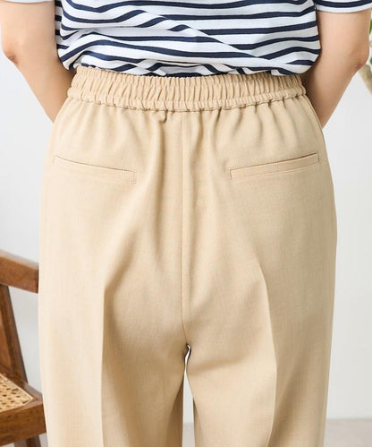 亞麻觸感 褶皺 寬鬆褲