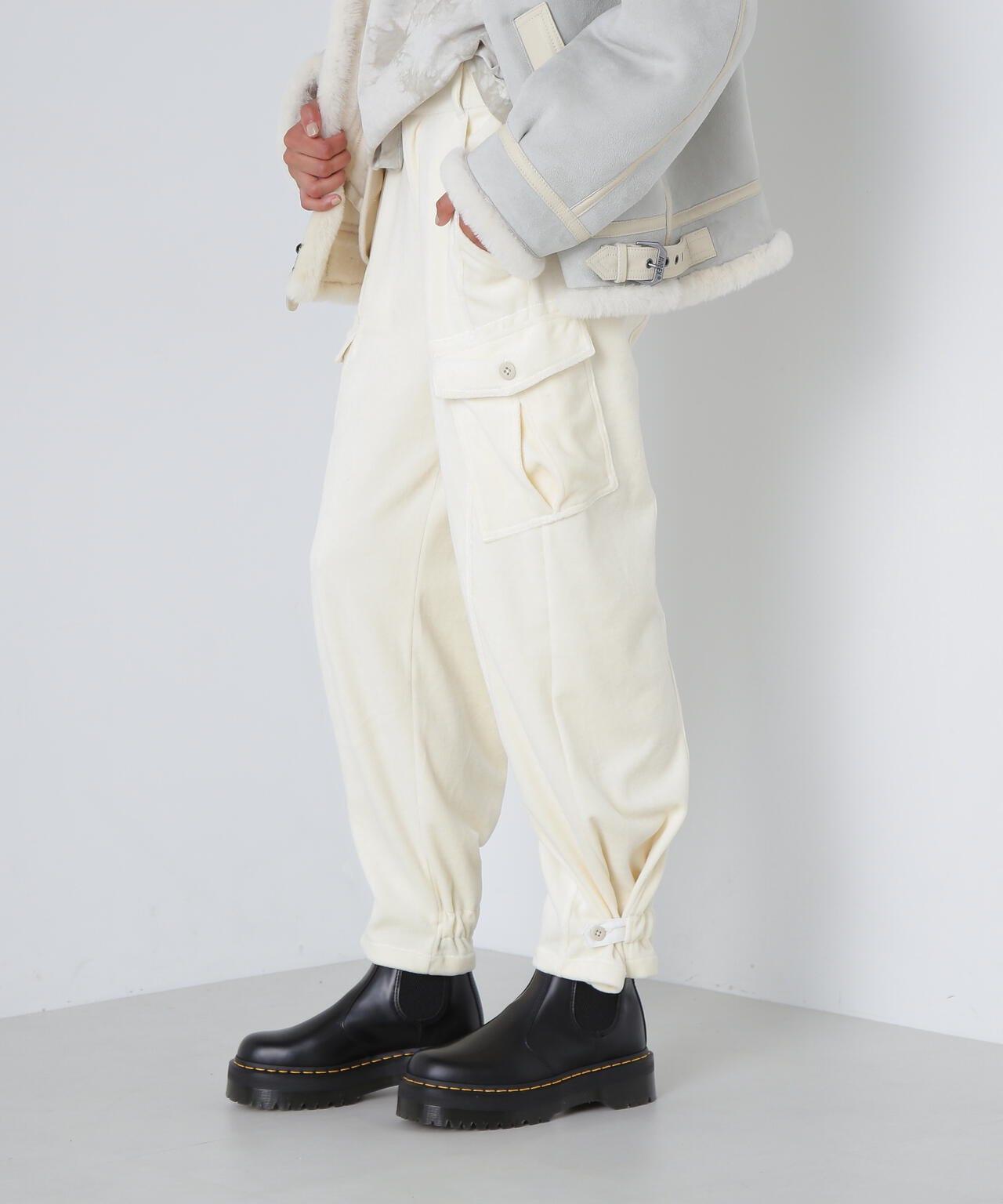 男友風絨布工裝褲