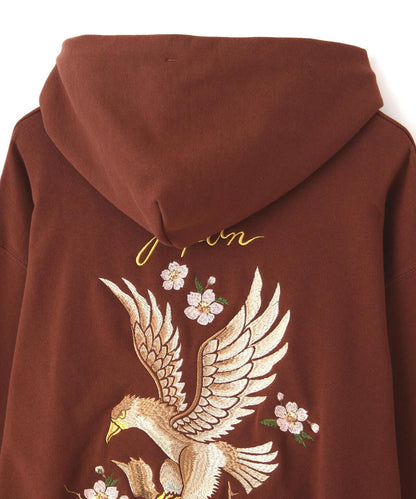 刺繡櫻花日本鷹帽衫