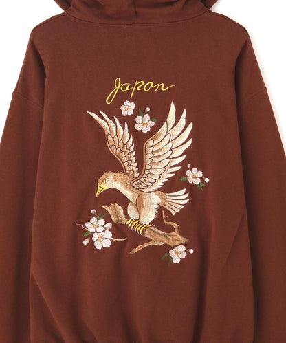 刺繡櫻花日本鷹帽衫