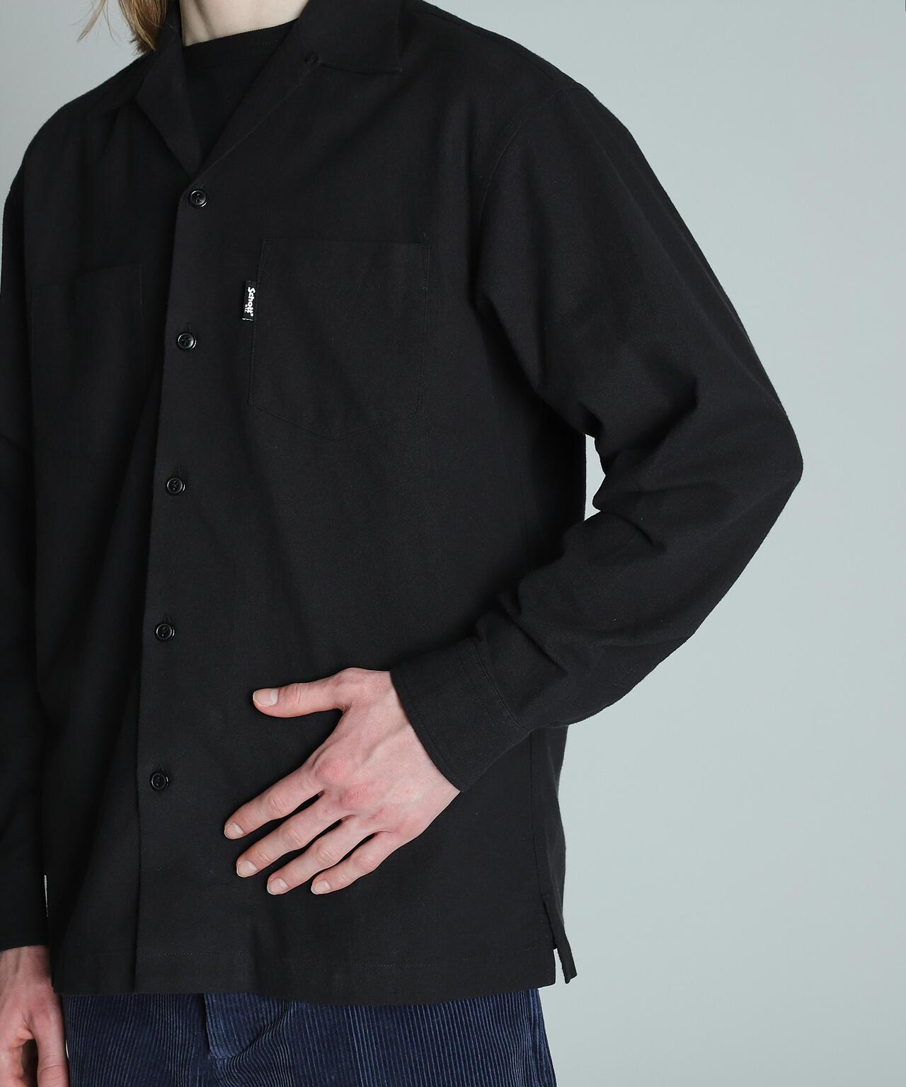 LS NEL SHIRT PLAIN/純色絨布襯衫