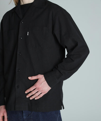 LS NEL SHIRT PLAIN/純色絨布襯衫