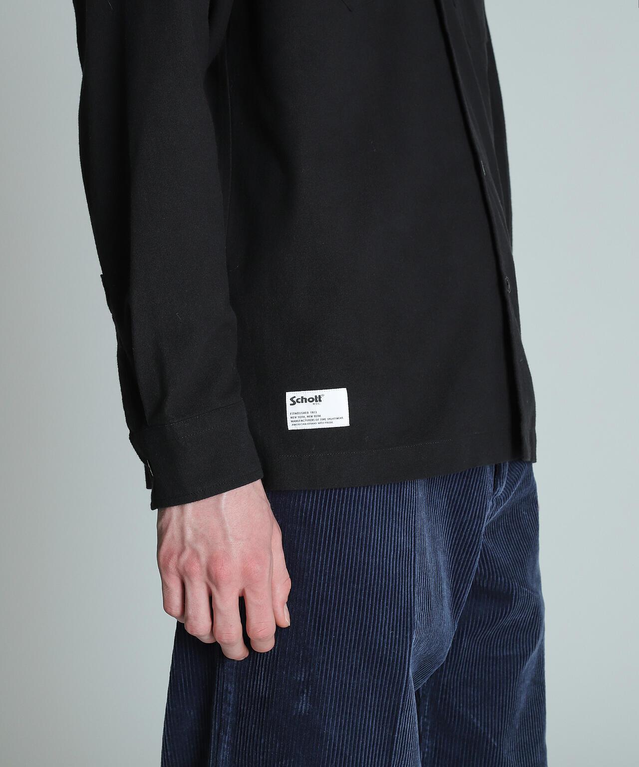 LS NEL SHIRT PLAIN/純色絨布襯衫