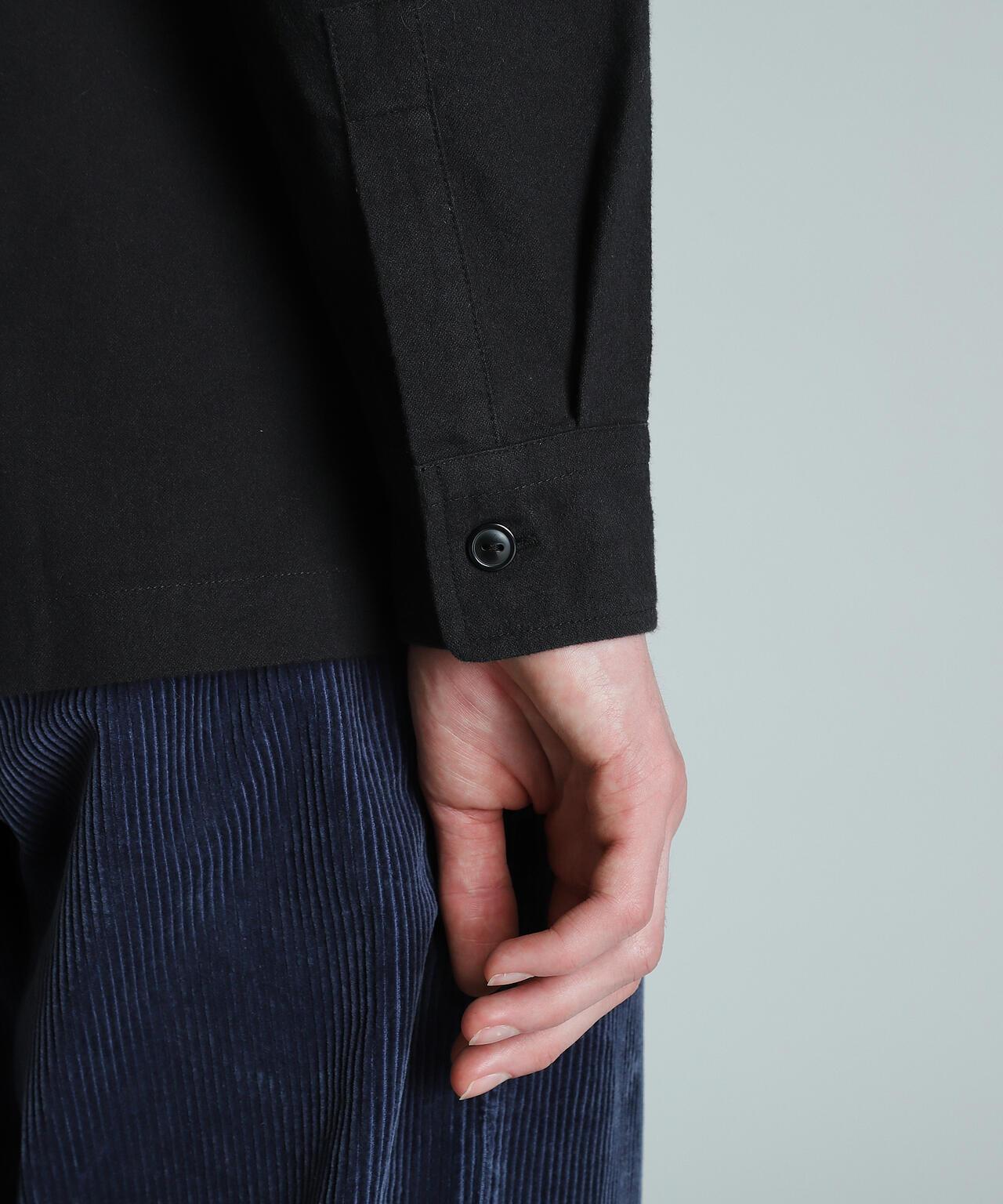 LS NEL SHIRT PLAIN/純色絨布襯衫