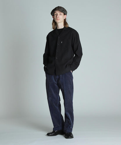 LS NEL SHIRT PLAIN/純色絨布襯衫