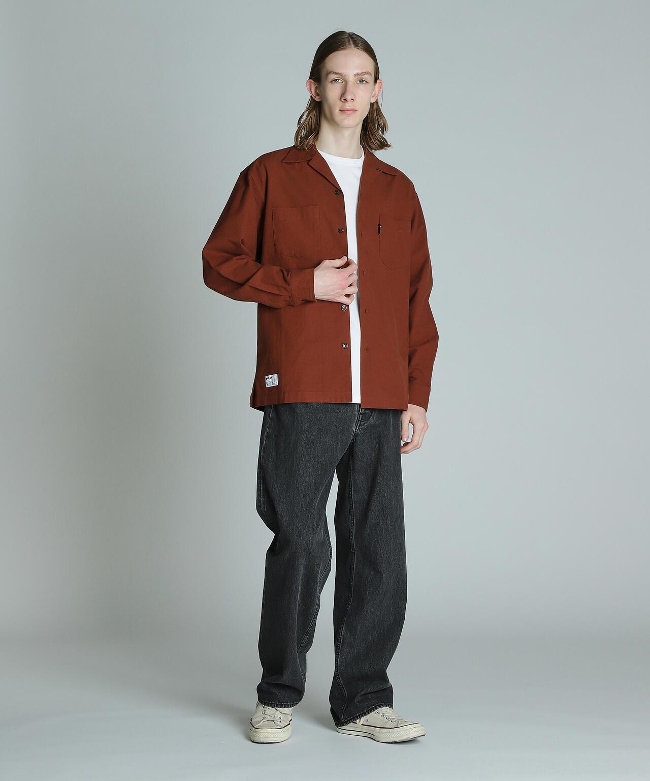 LS NEL SHIRT PLAIN/純色絨布襯衫