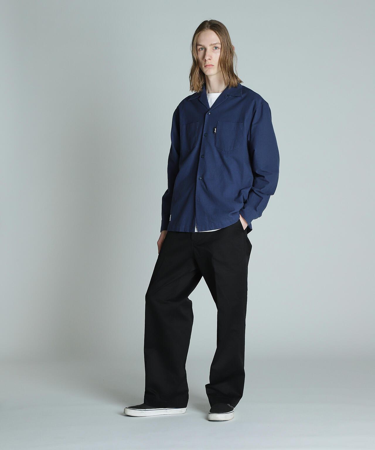 LS NEL SHIRT PLAIN/純色絨布襯衫