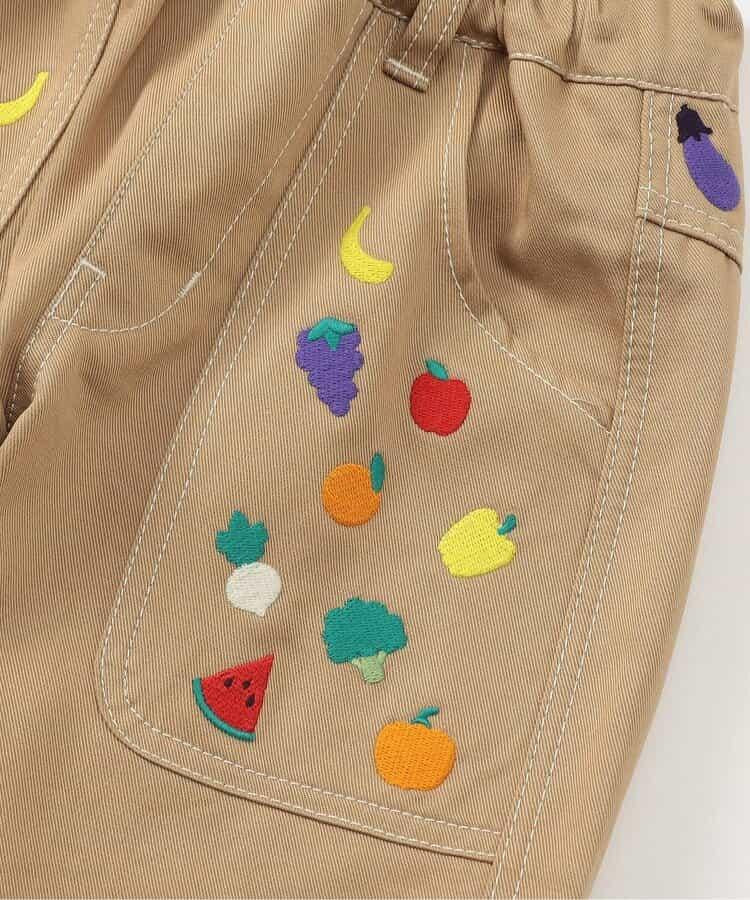 水果和蔬菜刺繡半褲 5分褲